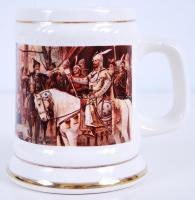 Matricás sörös kupa, Munkácsy Honfoglalás című képével, jelzett Inglis, hibátlan /
Beer pitcher  13 ...
