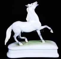 Herendi ló, kézzel festett, jelzett, hibátlan, / Herend chinaware horse statue 20x18 cm