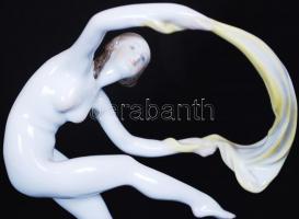 Herendi táncoló nő, kézzel festett, jelzett, hibátlan, / Herend chinaware dancing women 23×18 cm