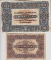 1920. 100K + 1000K "Orell Füssli Zürich" T:II-,III