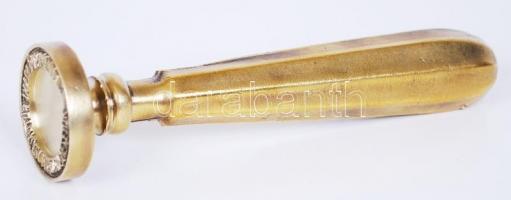 cca 1940 Budapest Északi Fűtőházi Mozdonyvezetők, réz pecsétnyomó, 13cm
