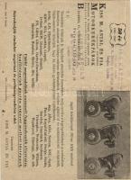 Kiss M. Antal és fia motorkerékpár üzlete és javítóműhelye, összecsukható képeslap / the motorbike s...