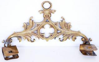 cca 1900 Díszes bronz cégértartó / 
Bronze nameplate holder, 24x14cm