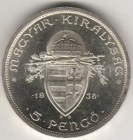 1938. "Szent István" 5P ezüst T:1!