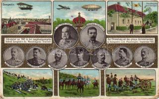 1912 military exercise near Szeged and Mezőhegyes, Franz Joseph, Franz Ferdinand, Sprecher von Bernegg, Blasius Schemua, Archduke Friedrich, Charles IV., Leopold Salvator, Kovehs, V. Schreiber, litho (fa)