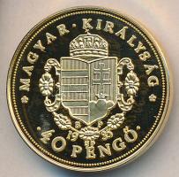 "Magyar aranypénzek utánveretben - Rákóczi Ferenc jubileumi 40 pengő" aranyozott Ag(0.999)...
