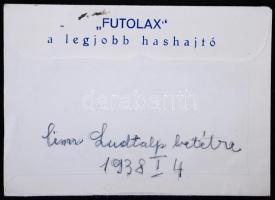 1938 Budapest XIV., Majorossy Béla Thököly Gyógyszertára (Thököly út 178), reklámos receptboríték