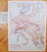 1936 Mittel-Europa, Freytag-Berndt's Handkarten. Közép-Európa térképe, borítóban, 107x80cm