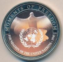 Libéria 2001. 10$ "Szabadság pillanatai-Az ENSZ megalapítása 1945." multicolor T:PP Liberia 2001. 10 Dollars "Moments of Freedom-Foundation of the United Nations 1945." multicolor C:PP