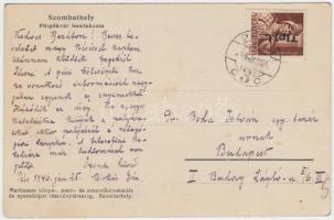1946 Birkás Géza irodalomtörténész saját kézzel írt képeslapja Boda István pszichológus, egyetemi tanárnak