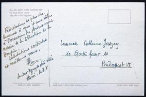 1972 Nguyen Van Hieu Dél-vietnámi tábornok saját kézzel írt képeslapja magyar barátjának. / Autograph postcard of South-VIetnamese general Nguyen Van Hieu. in French