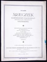 1930 Budapest V. Árjegyzék ir-rendszerü folytonégő hengeres alaku lemezköpenyes kályhákról