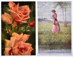 226 db művészeti és üdvözlő képeslap az 1910-es évekből. Ritkán látható szép anyag!