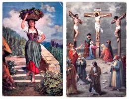 226 db művészeti és üdvözlő képeslap az 1910-es évekből. Ritkán látható szép anyag!