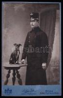 cca 1910 Vasutas tiszt keményhátú fotója / Hungarian railroad officer 11x17 cm