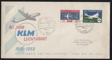 40th anniversary of KLM Airport set on FDC, 40 éves a KLM légitársaság sor FDC-n