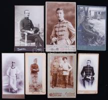 cca 1900-1918 7 db keményhátú kép klf katonákról, benne matróz, egyéb / 7 photos of different uniforms