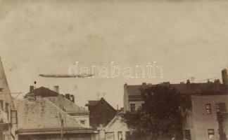 Airship above a city, photo