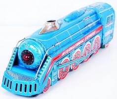 Lendkerekes lemezmozdony, jó állapotú / 
Model locomotive with fly wheel, 40cm