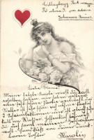 French card, lady