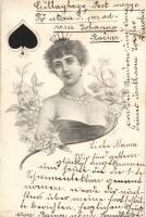 French card, lady