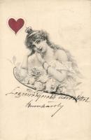 French card, lady (EK)