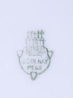 5db, régi, gyümölcsökkel és virágokkal díszített, pajzspecsétes Zsolnay süteményes tányér / 
Zsolnay...