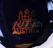 2db jelzett, aranyozott, kobalt vázácska / 
Echt Cobalt, little cobalt and gold plated porcelain vas...