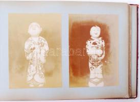 cca 1900 Fotóalbum (valószínűleg árubemutató) régi porcelánokat ábrázoló 59 fényképpel. (Frankental,...