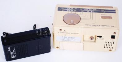 Egy retro angol ébresztőórás rádió és egy dyras mini rádió