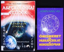 Két darab asztrológiával foglalkozó könyv: Az önismeret és párkapcsolat a horoszkópban. Asztrológiai etűdök.