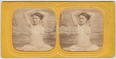 cca 1890 Erotikus sztereókép / Erotic stereo picture