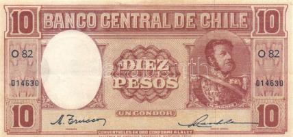 Chile 1960-61. 10P T:II + 1962-72. 100Esc T:I Chile 1960-61. 10P C:XF + 1962-72. 10 Escudos C:Unc