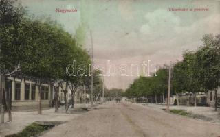 Nagysalló, street with post office