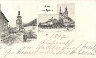 1897 (!) Nagyszombat, Tyrnau churches (cut)