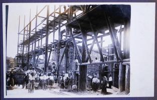 cca 1930 Album 69 érdekes fotólappal egy budapesti bérház építéséről