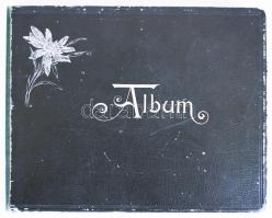 cca 1910 Fotóalbum 21 db fényképpel egy katonai (Kisbér?) mén-telepről, ménesről (13x18 cm) / Milita...