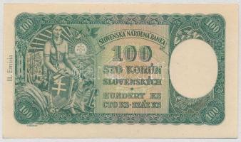 Szlovákia 1940. 100K II. kiadás T:I
Slovakia 1940. 100 Korun "II EMISIA" C:Unc