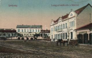 Ipolyság main square, Hotel Lengyel, the shop of Herman Herczfeld