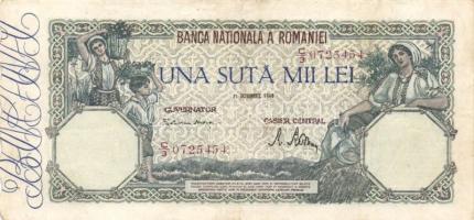 Románia 1941. 1000L + 2000L T:II-,III + 1944. 5000L vízjel: portré T:II fo. + 1946. 100.000L T:III
R...