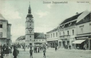 Nagyszombat Alsó Hosszú utca / street, the shop of Lipot Bernfeld