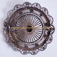 Antik filigrán ezüst (Ag.) bross d: 5 cm/ Silver brooch