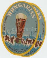 cca 1940 Hungarian Porter beer nagyméretű sörcimke 2 db / 2 beer labels 23 cm