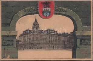 Arad Palace Csanádi, coat of arms, litho (EB)