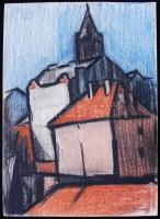 B Saár jelzéssel: Rovinj. Pasztell, papír, 42×29 cm