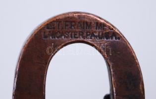 Keystone 4 lever, régi réz lakat / 
Vitnage brass lock