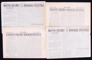 1937-1938/1948 A Budapesti Közlöny Hivatalos Értesítője és a Magyar Közlöny Hivatalos Értesítője 2-2 száma