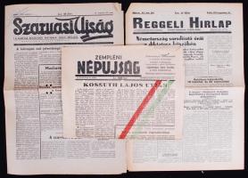 1932/1948 A Szarvasi Ujság, a Zempléni Népujság és a Reggeli Hirlap egy-egy száma