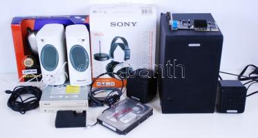 Számítástechnikai bolhatétel: egerek, fülhallgatók, hangfalak, DVD-lejátszó, etc. / 
Computer access...