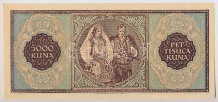 Horvátország 1943. 500K T:I-
Croatia 1943. 500 Kuna C:AU